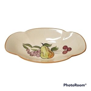 Vintage Pottery Serving Bowl Fruit Holiday Party Serving Fun Kitsch